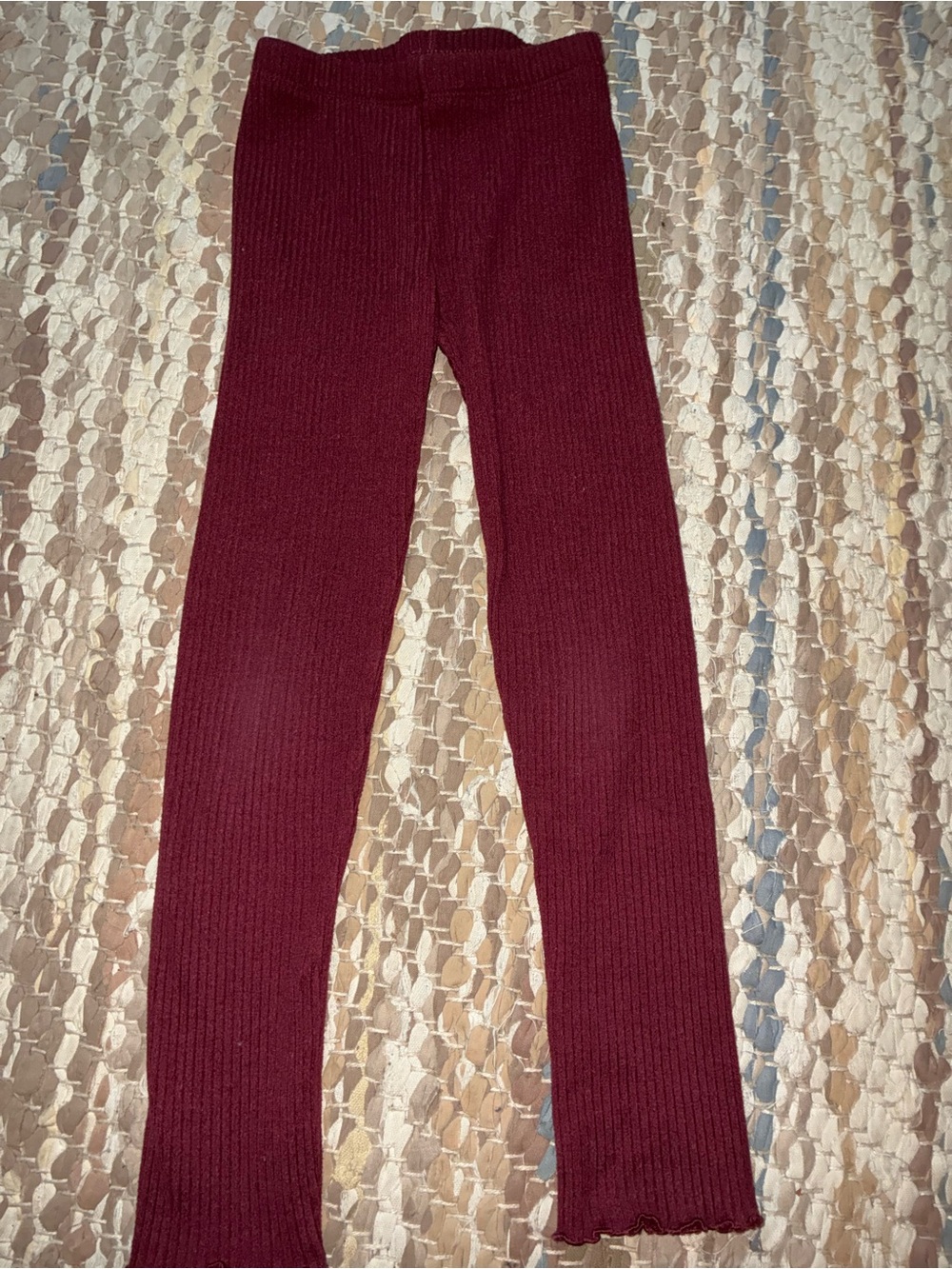 Cat & Jack Ribbed Wine Red Leggings